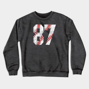 Vintage #87 Baseball Laces Baseball Mom Jersey Love Baseball Crewneck Sweatshirt